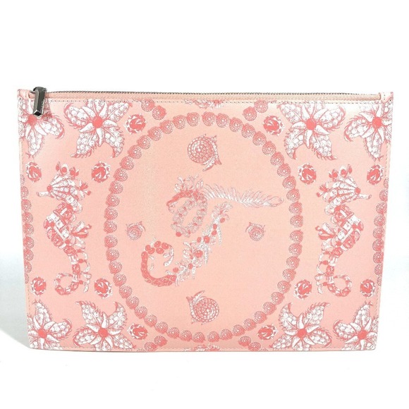 TIFFANY & Co. Tiffany logo bag pouch clutch leather women's pink like new